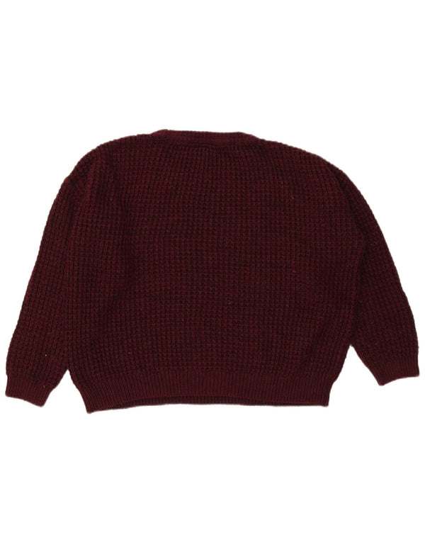 Topshop ženski kratki džemper s okruglim izrezom UK 8 Small Burgundy