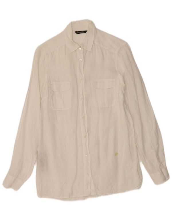 Ženska prevelika košulja Massimo Dutti EU 36 XS od bijelog lana