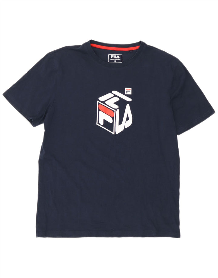 Fila muška majica kratkih rukava srednje tamnoplava s grafičkim motivima