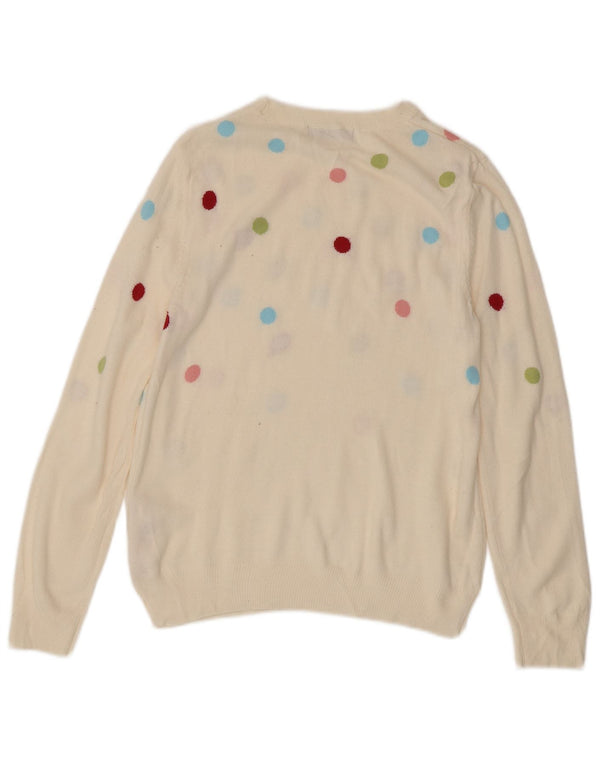 Marks & Spencer ženski džemper s veznim izrezom UK 10 Small Off White