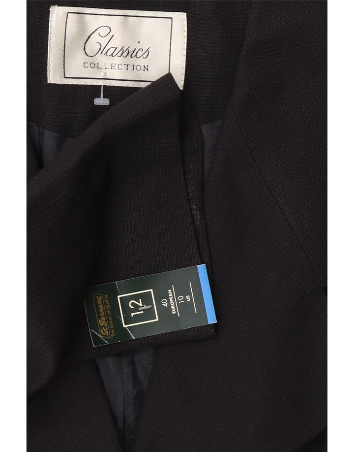 ST. BERNARD Womens 4 Button Blazer Jacket UK 12 Medium Black Vintage St. Bernard and Second-Hand St. Bernard from Messina Hembry 