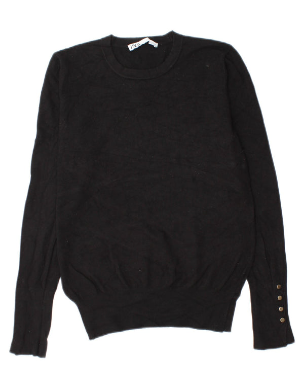 Zara ženski džemper s okruglim izrezom UK 14 Veliki crni