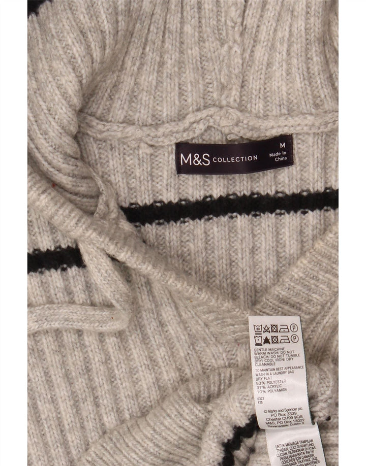 Marks & Spencer ženski džemper s kapuljačom UK 14 srednje sive pruge