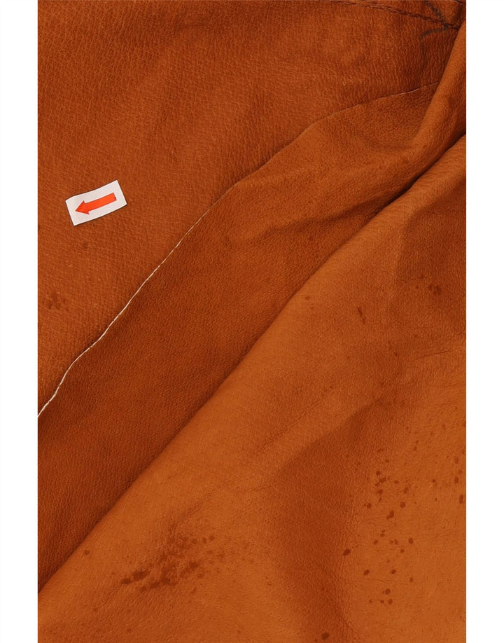 VINTAGE ženski preveliki kaput od antilopa UK 14 srednje smeđa koža