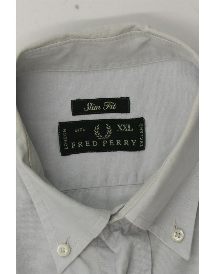 FRED PERRY Muška uska košulja 2XL plavi pamuk