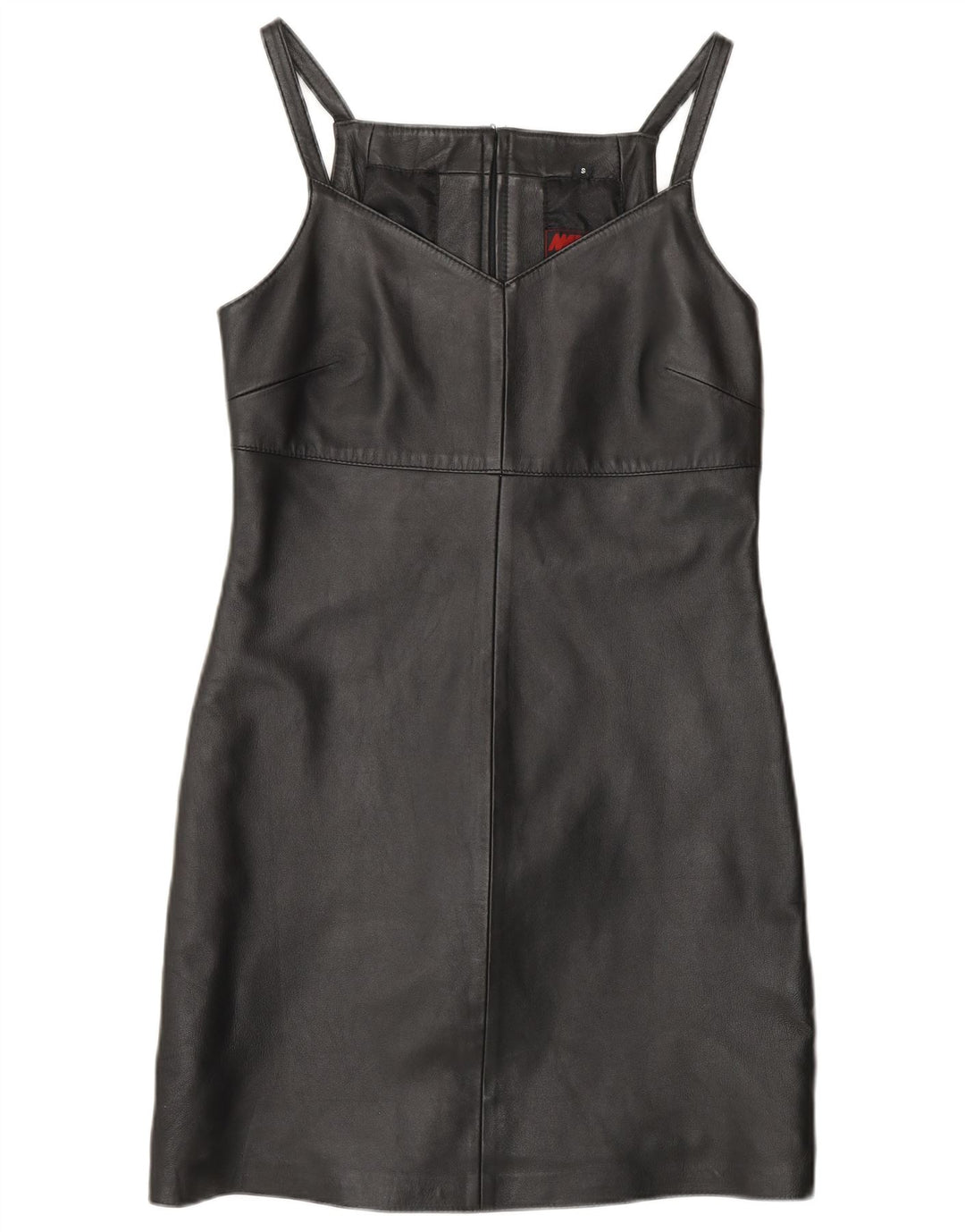 MADDOX ženska kožna plašt haljina bez rukava UK 10 Mala crna kožna