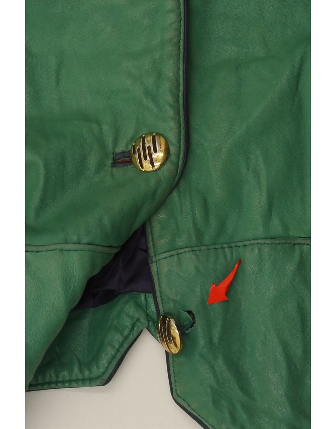 Vintage skraćena ženska jakna s 4 gumba EU 42 velika zelena