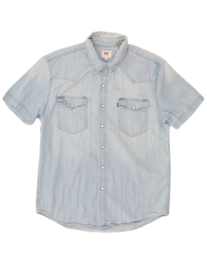 Levi's muška traper košulja kratkih rukava Srednje plavi pamuk