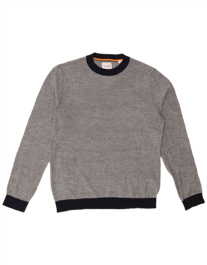 JACK & JONES Muški pulover s okruglim izrezom Veliki sivi akril