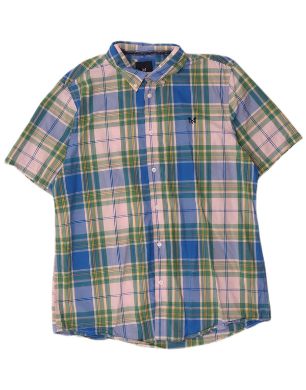 Crew Clothing Muška majica kratkih rukava XL plavi karirani pamuk