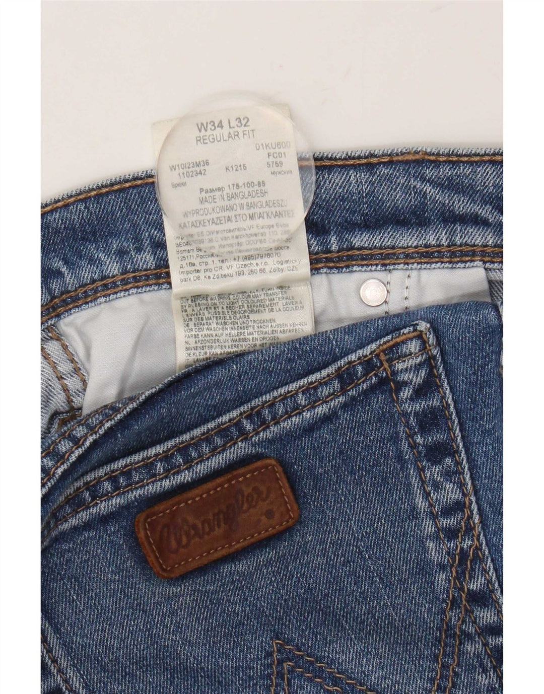 Wrangler muške ravne traperice W34 L32 plavi pamuk