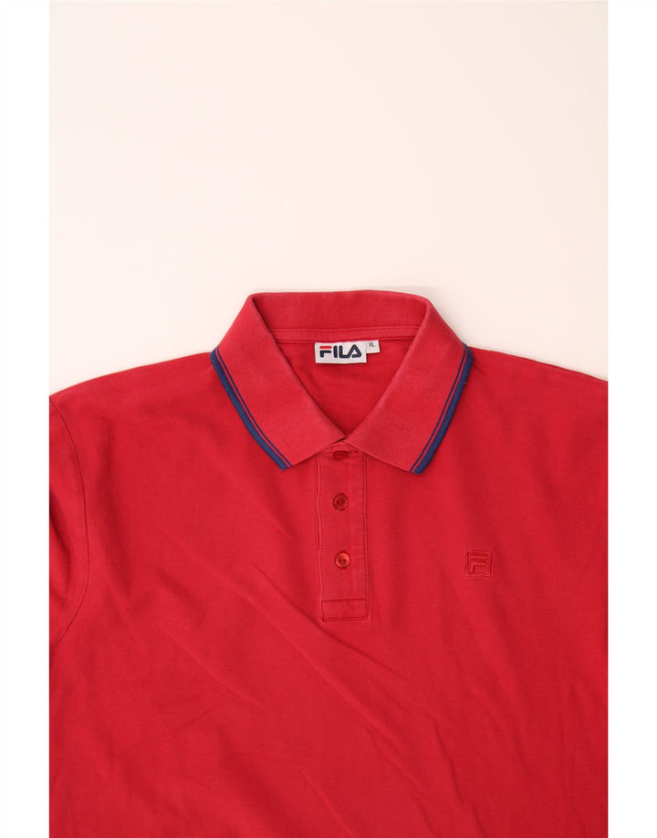 FILA Mens Polo Shirt XL Red Vintage Fila and Second-Hand Fila from Messina Hembry 