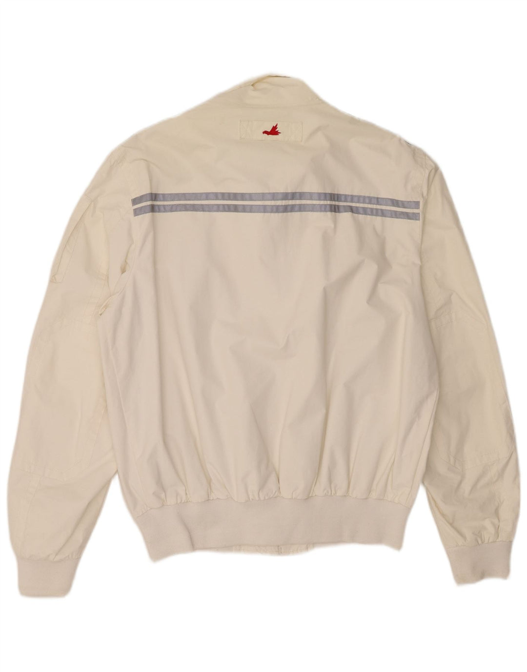 Museum Mens Graphic Bomber Jakna UK 42 XL sivobijeli poliamid u blokovima boja