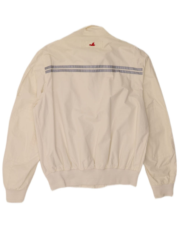 Museum Mens Graphic Bomber Jakna UK 42 XL sivobijeli poliamid u blokovima boja