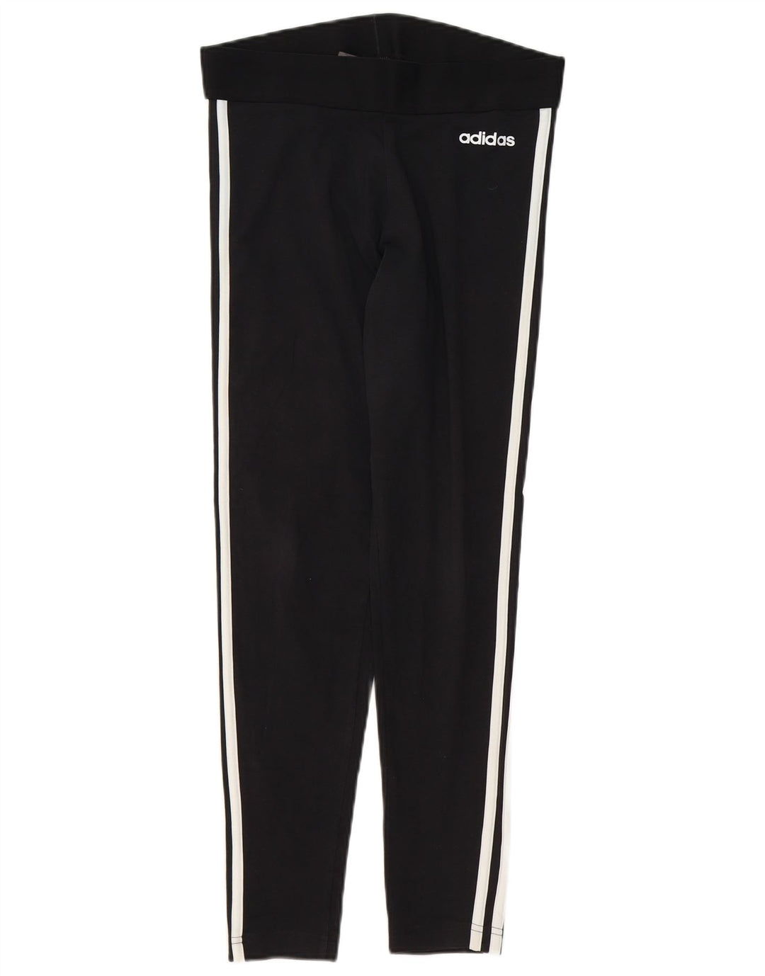 ADIDAS Womens Leggings UK 12/14 Medium  Black Cotton