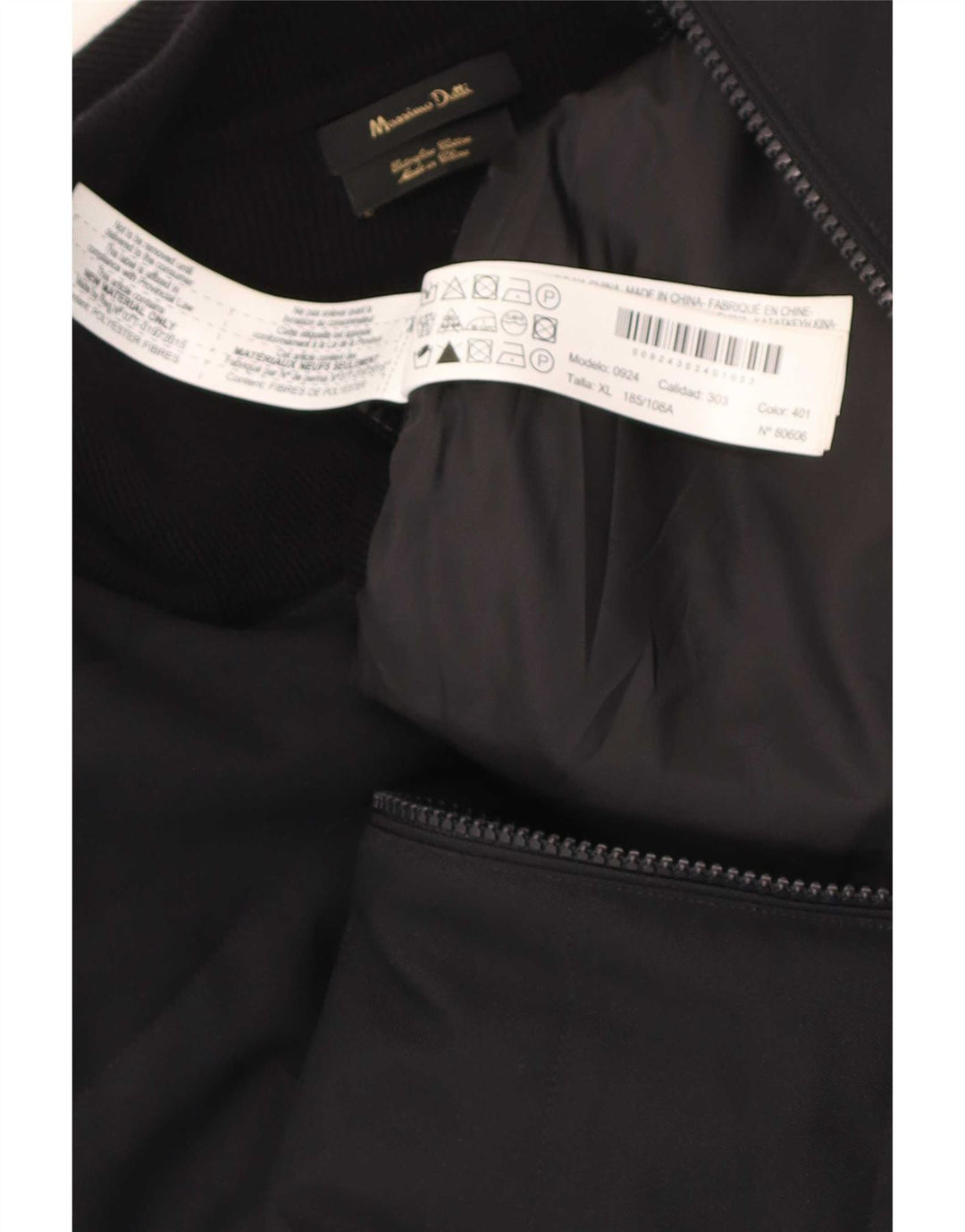 Muška bomber jakna Massimo Dutti UK 42 XL crni pamuk