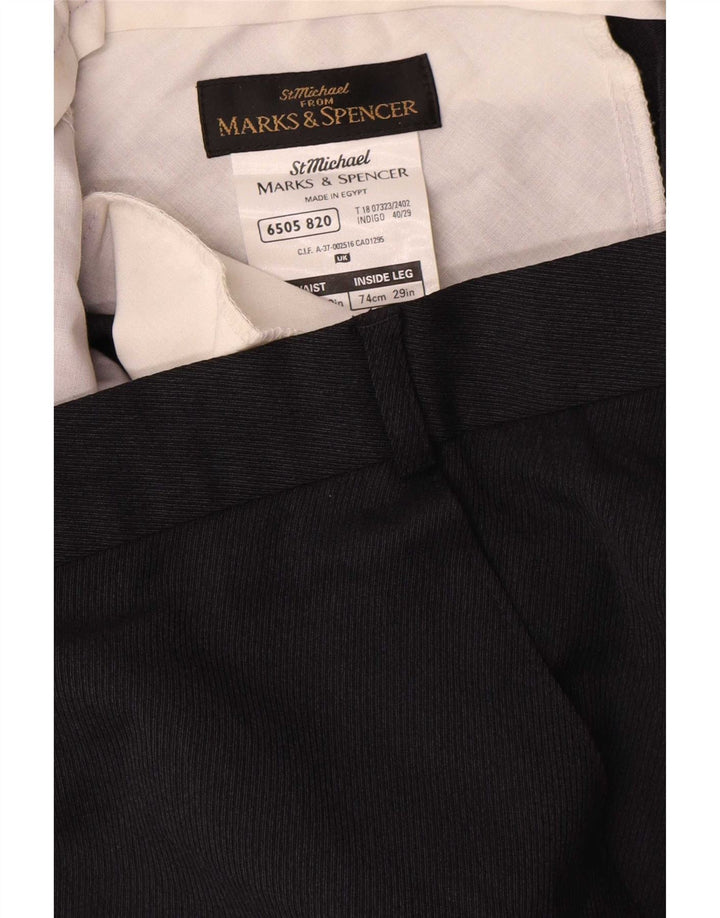 Marks & Spencer muške hlače ravnog odijela W40 L29 tamnoplavi poliester