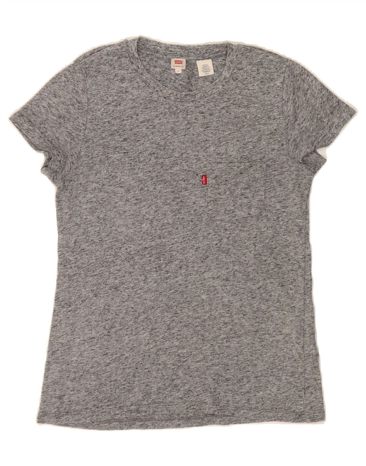 LEVI'S Mens T-Shirt Top Small Grey Flecked Polyester Vintage Levi's and Second-Hand Levi's from Messina Hembry 