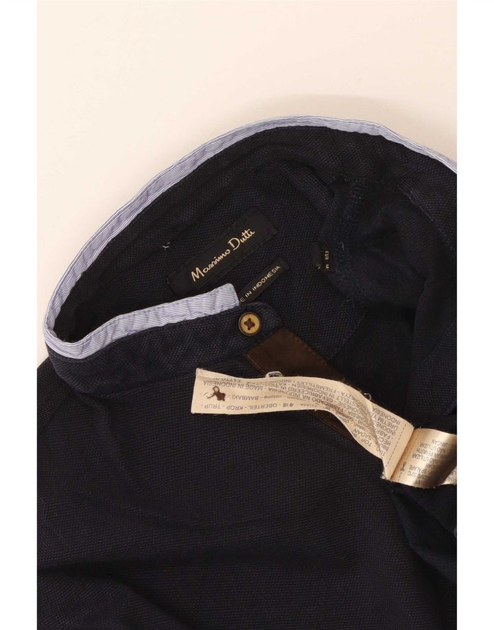 Massimo Dutti muška majica dugih rukava srednje tamnoplave pamučne boje
