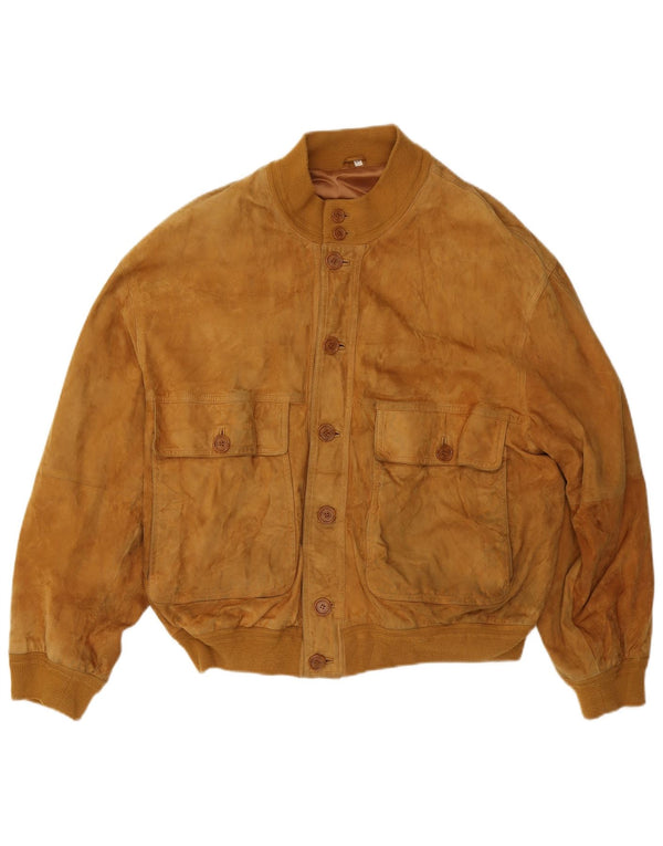 Vintage muška bomber jakna od brušene kože IT 54 2XL smeđa koža
