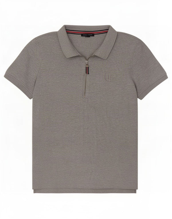Tommy Hilfiger ženska polo majica UK 14 pamuk srednje sive boje