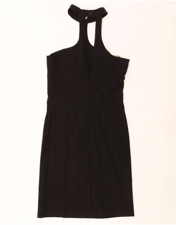 TOPSHOP Womens Halter Dress UK 12 Medium Black Viscose Vintage Topshop and Second-Hand Topshop from Messina Hembry 