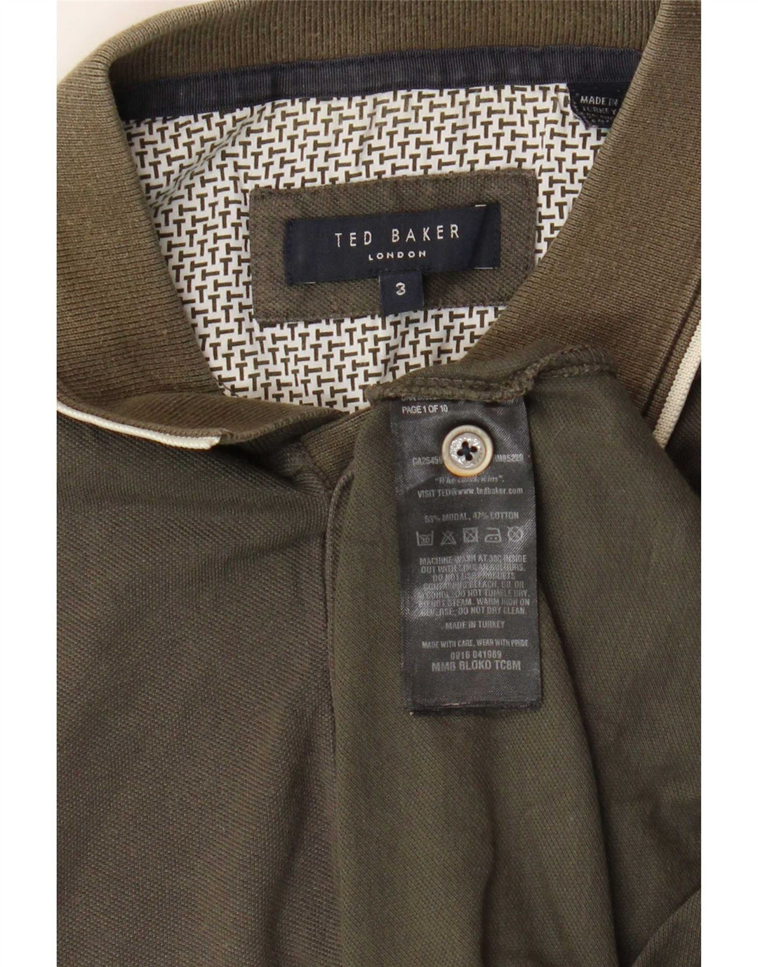 Ted Baker muška polo majica veličine 3, srednji kaki modal