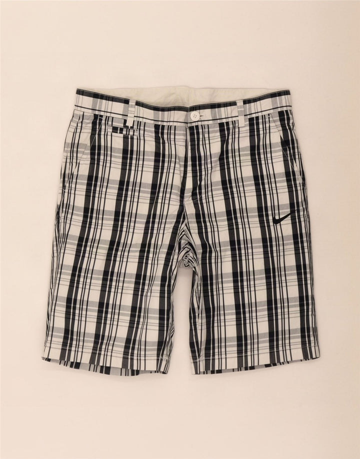 Nike muške chino kratke hlače srednje veličine W32 plavi karirani pamuk