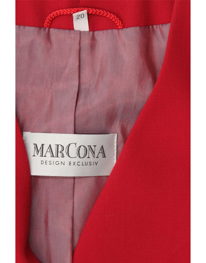 Ženska jakna sako Marcona 3/4 rukava s 4 gumba UK 20 2XL crveni poliester