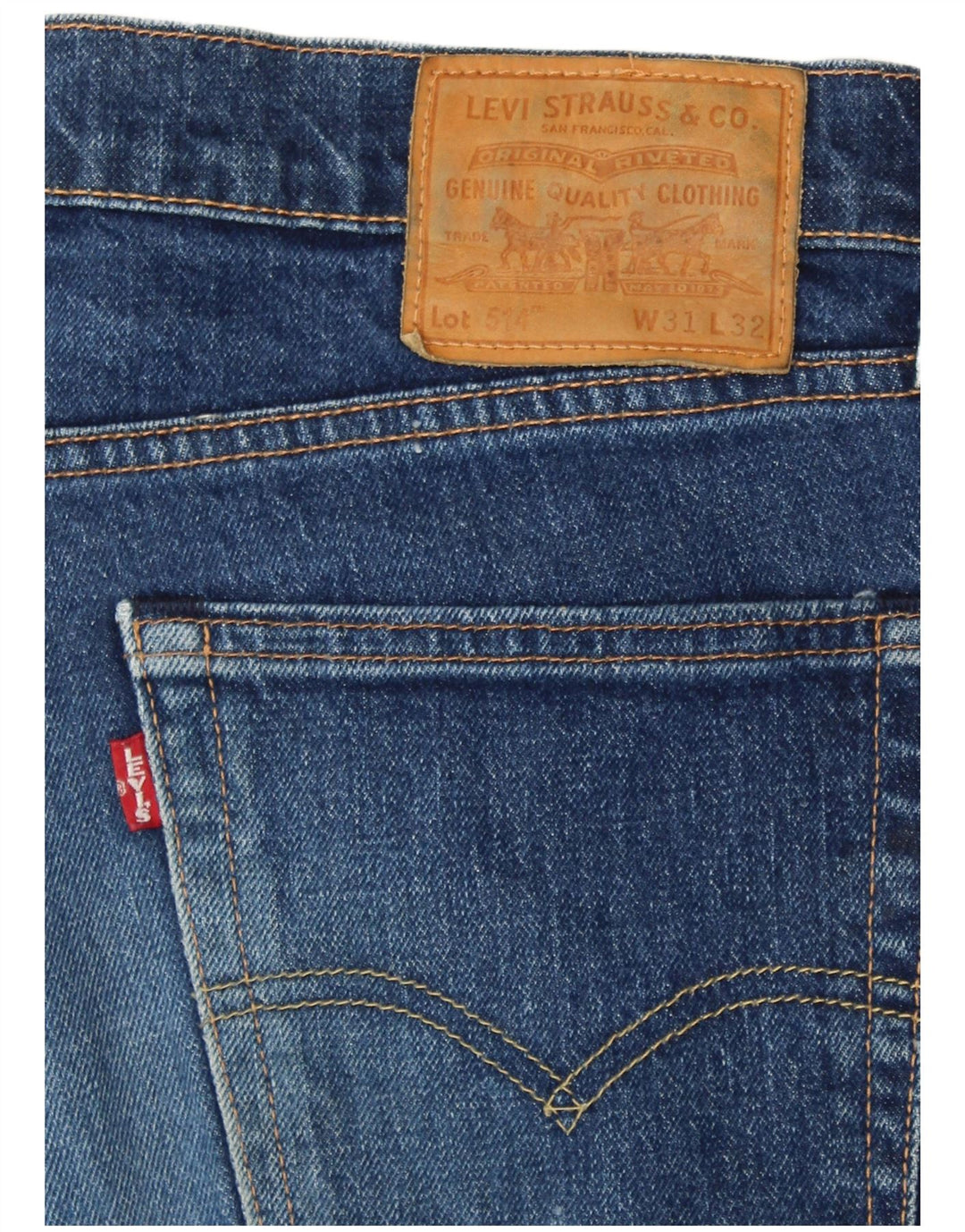 LEVI'S muške 514 ravne traperice W31 L32 plavi pamuk