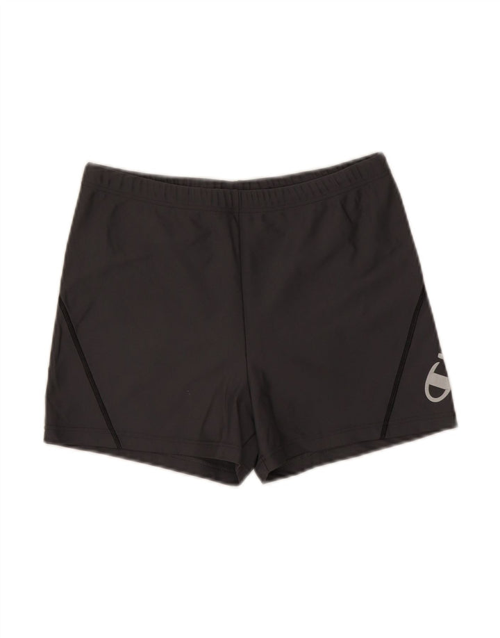 CHAMPION Womens Graphic Swimming Shorts UK 14 Large  Grey Polyamide