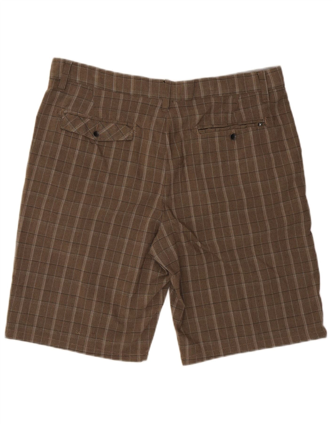 Muške kratke hlače Hurley Chino W36, veliki smeđi karirani poliester