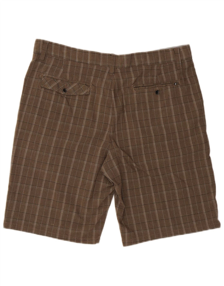 Muške kratke hlače Hurley Chino W36, veliki smeđi karirani poliester
