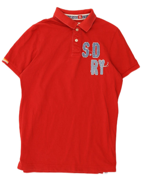 Superdry muška grafička polo majica XL, crveni pamuk