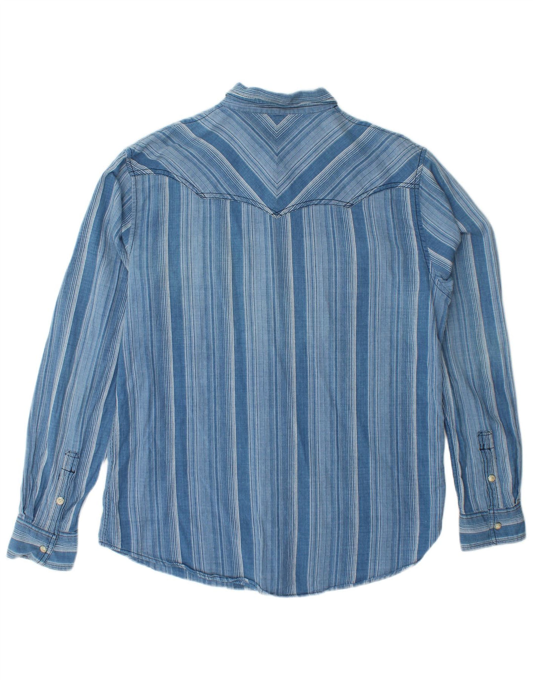 WRANGLER Muška flanelska košulja standardnog kroja, pamuk s velikim plavim prugama