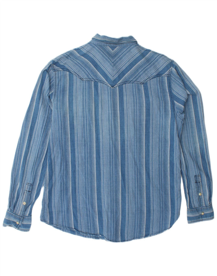 WRANGLER Muška flanelska košulja standardnog kroja, pamuk s velikim plavim prugama