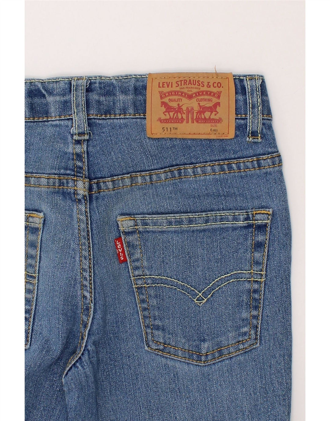 LEVI'S Boys 511 Slim Jeans 5-6 Years W22 L18  Blue Cotton Vintage Levi's and Second-Hand Levi's from Messina Hembry 