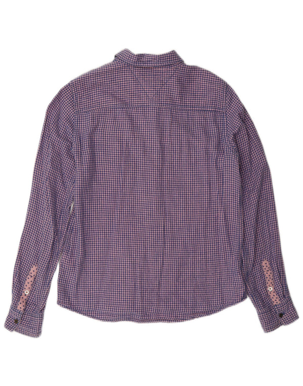 Tommy Hilfiger ženska flanelska košulja UK 10 Small Blue Gingham pamuk
