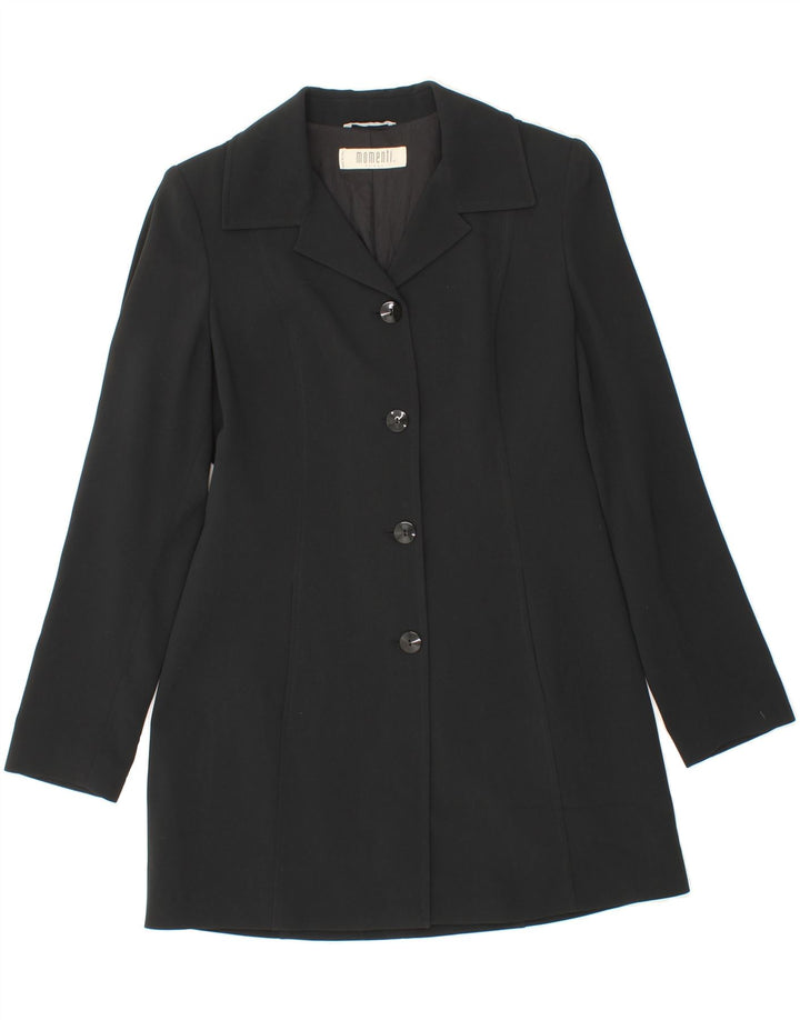 MOMENTI Womens Overcoat IT 44 Medium Black Acetate Vintage Momenti and Second-Hand Momenti from Messina Hembry 