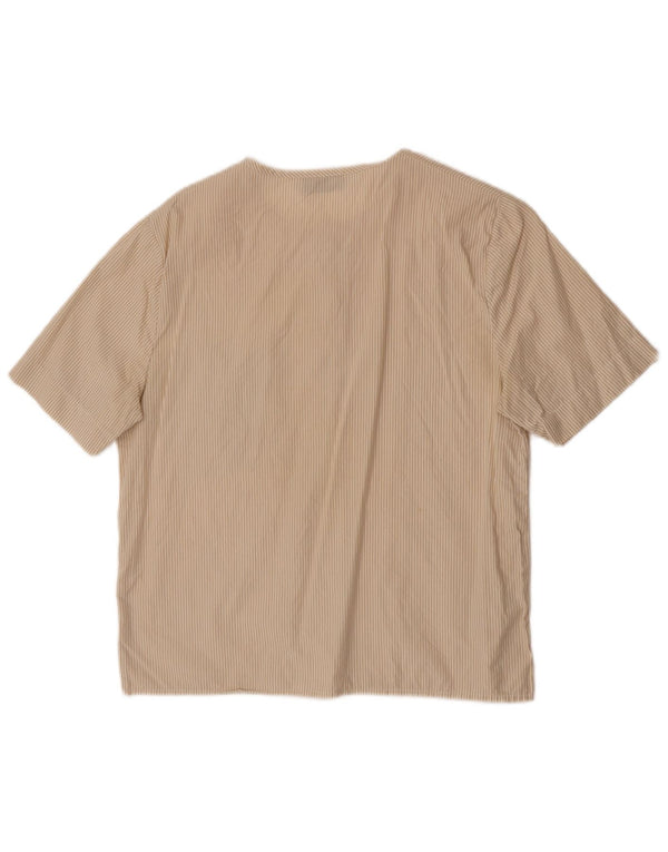 Maurice Abot Ženska košulja kratkih rukava UK 14 srednje bež prugasta