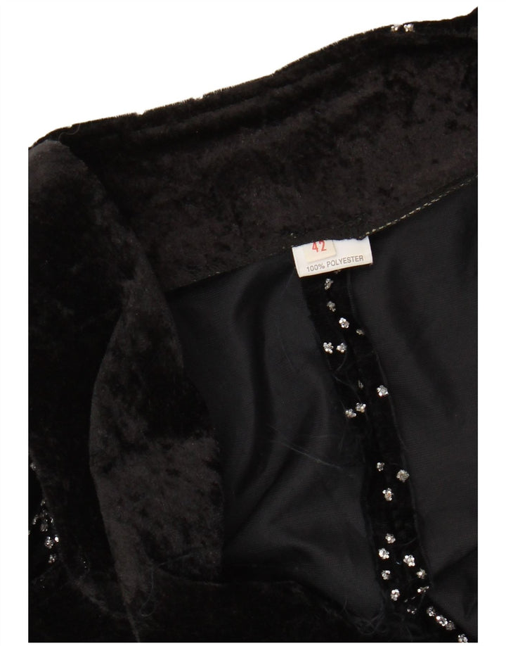 VINTAGE ženski frak sako sa apstraktnim uzorkom IT 42 srednje crna