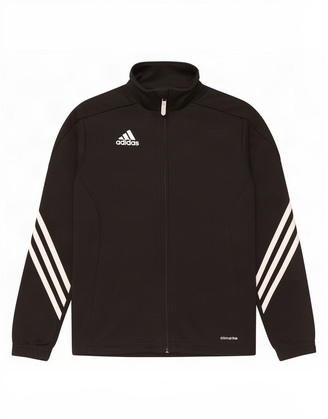 Gornja jakna od trenirke Adidas Climalite za dječake 9-10 godina, crni poliester