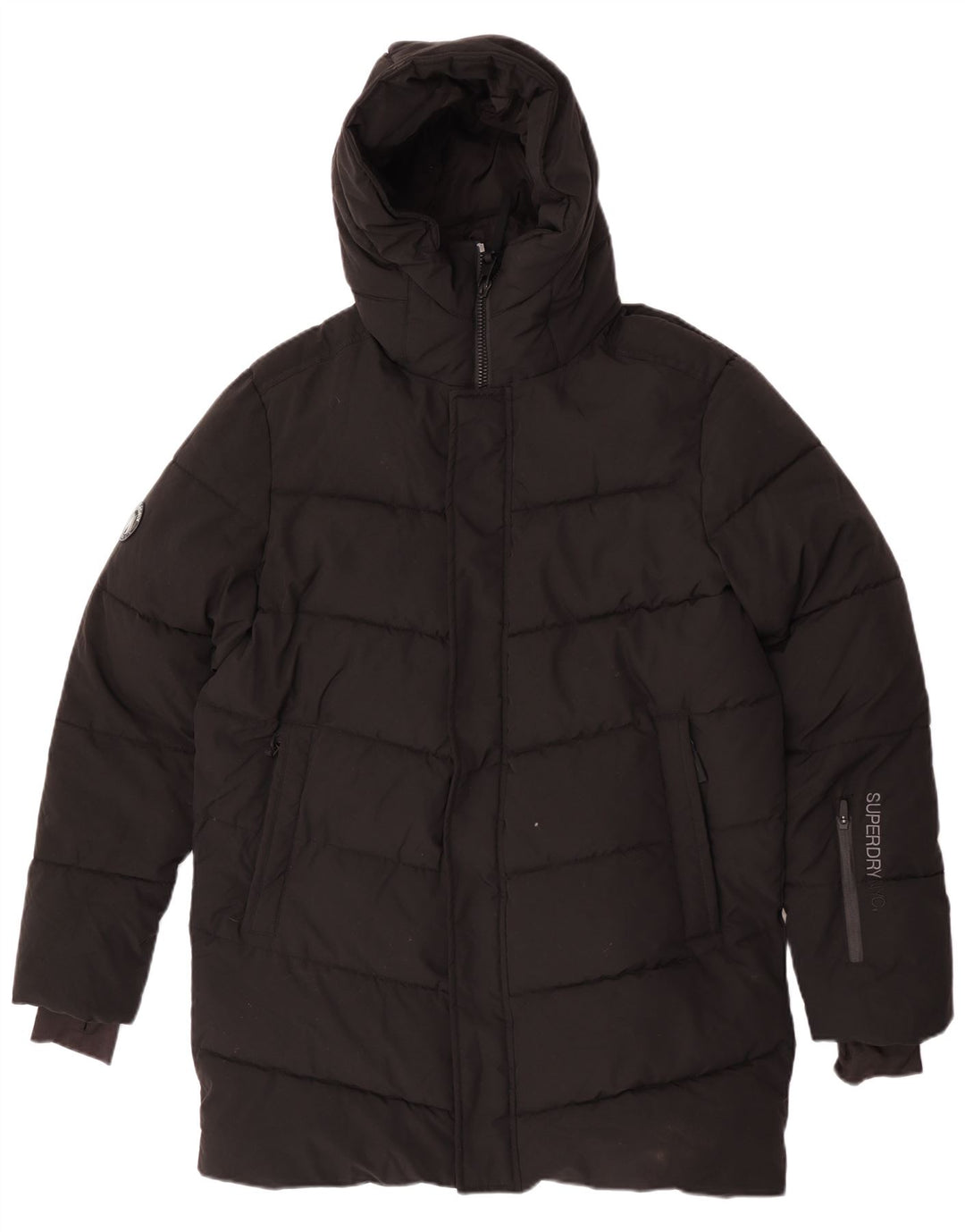 Superdry ženska parka jakna s kapuljačom UK 14 srednje crna zimska