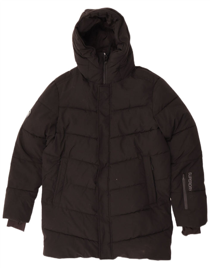 Superdry ženska parka jakna s kapuljačom UK 14 srednje crna zimska