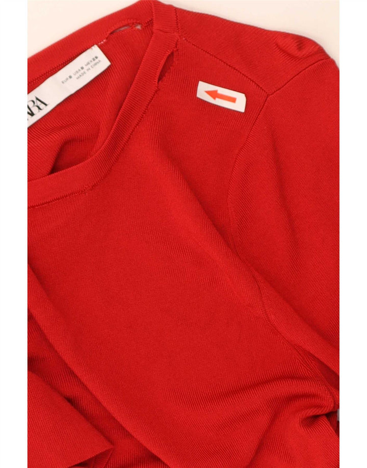 Zara ženski vrh bluze UK 8 Small Red