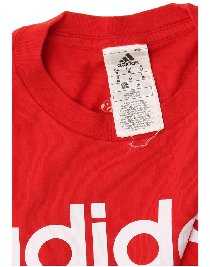 ADIDAS Muška majica kratkih rukava srednje veličine, crveni pamuk