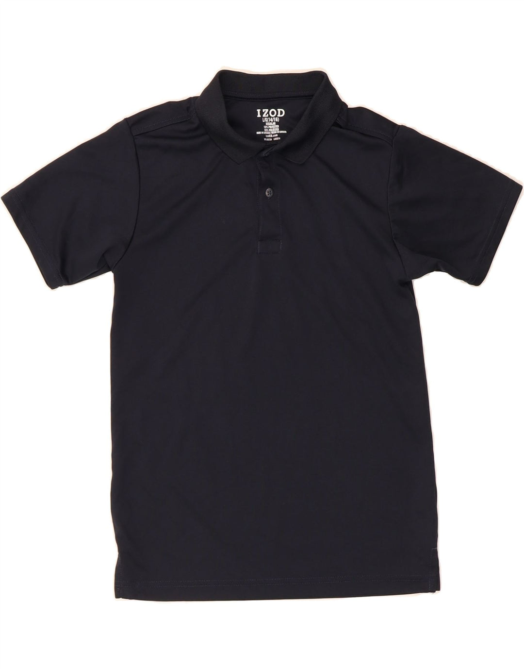 IZOD Boys Regular Polo Shirt 14-15 Years Large Navy Blue Polyester Vintage Izod and Second-Hand Izod from Messina Hembry 