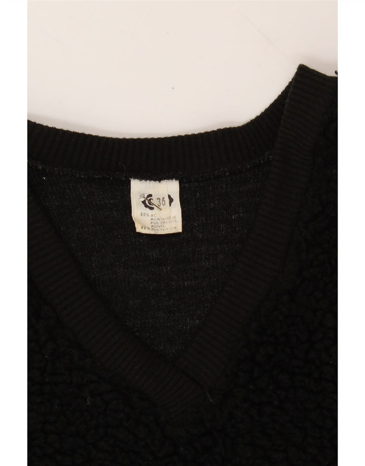 C&A Womens Oversized Fleece Jumper EU 36 Small Black Acrylic Vintage C&A and Second-Hand C&A from Messina Hembry 
