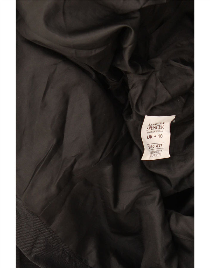 Marks & Spencer ženska parka jakna s kapuljačom UK 18 XL crni poliester
