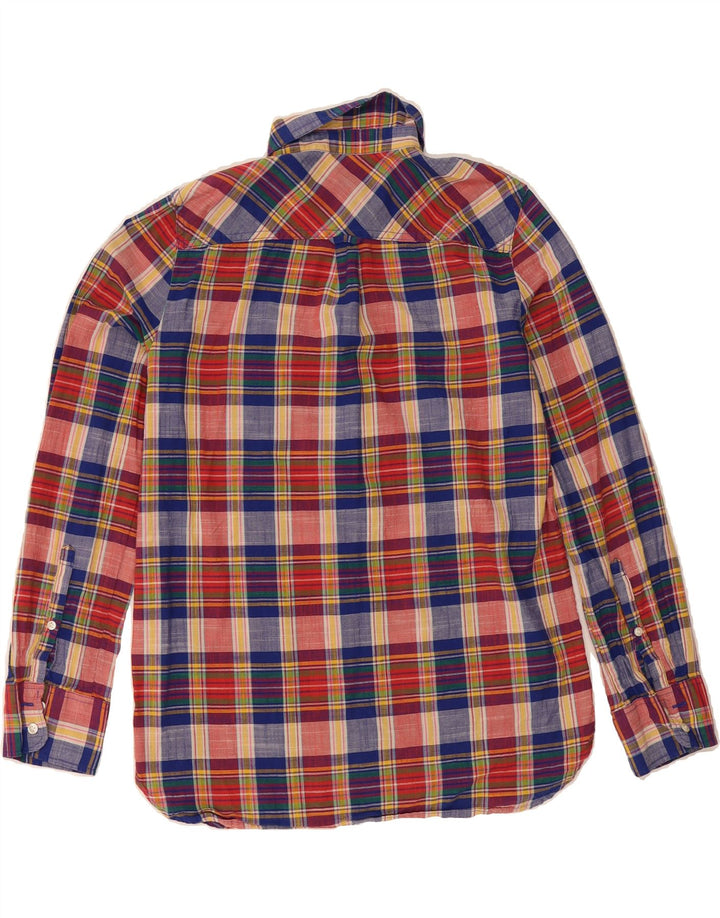 J. CREW Womens Boy Fit Pullover Shirt UK 10 Small Multicoloured Check Vintage J. Crew and Second-Hand J. Crew from Messina Hembry 